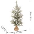Albero di Natale artificiale con neve in un sacco di iuta, 40 LED, per uso interno, 85 cm | Floristik24.it