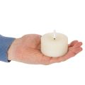 Candela a LED, luce bianca calda, effetto tremolante e timer, vera cera, funzionamento a batteria, 7 cm, 2 pezzi | Floristik24.it