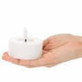 Candele LED XL Tealight, cera vera, bianco caldo, con timer, 6 cm, 2 pezzi | Floristik24.it