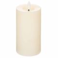Floristik24 Candela a colonna a LED in vera cera bianca con funzione timer, luce bianca calda, 15 cm