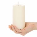Candela a colonna a LED in vera cera bianca con funzione timer, luce bianca calda, 15 cm | Floristik24.it