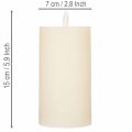 Candela a colonna a LED in vera cera bianca con funzione timer, luce bianca calda, 15 cm | Floristik24.it