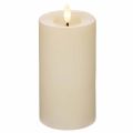 Candela a colonna a LED in vera cera bianca con funzione timer, luce bianca calda, 15 cm | Floristik24.it