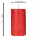 Candela a colonna a LED rossa con timer e luce bianca calda, realizzata in vera cera, 15 cm | Floristik24.it