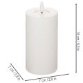 Candela a colonna a LED, effetto tremolante, con timer, Ø7cm, 16cm | Floristik24.it