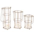 Lanterna da giardino, in metallo, a vento, Ø8,5 cm, H23/18,5/14,5 cm, set da 3 pezzi | Floristik24.it