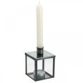 Floristik24 Portacandele decorativo per candela argento, antracite H11cm