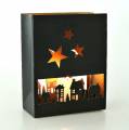 Floristik24 Lanterna Case di Natale quadrata nera, metallo dorato 20,5 × 10 cm H26 cm