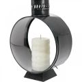 Floristik24 Lanterna decorativa rotonda, decorazione candela rustica, luce del vento in metallo Ø20cm H30cm