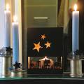 Floristik24 Lanterna Case di Natale quadrata nera, metallo dorato 20,5 × 10 cm H26 cm