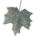 Floristik24 Foglie in metallo da appendere foglie autunnali grigio antico 7,5-10 cm 4 pezzi