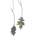 Floristik24 Foglie in metallo da appendere foglie autunnali grigio antico 7,5-10 cm 4 pezzi