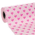 Floristik24 Carta per polsini con motivo a cuore, rosa, 25 cm, 100 m