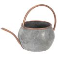 Floristik24 Annaffiatoio decorativo in metallo, stile country vintage, decorazione da giardino, per piante, rame argentato, L41cm Ø26cm H30cm