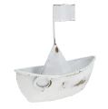 Floristik24 Barca in metallo bianco 11 cm x 10 cm 1 p