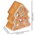Scatola di latta natalizia, scatola per biscotti, albero di Natale e casetta, effetto pan di zenzero, 14 cm, 2 pezzi | Floristik24.it