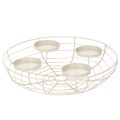 Floristik24 Portacandele rotondo per corona d'Avvento, adatto per quattro lumini o candele, 35 cm