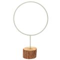 Floristik24 Anello decorativo in metallo su supporto in legno per decorazione da tavola, 43 cm