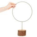 Anello decorativo in metallo su supporto in legno per decorazione da tavola, 43 cm | Floristik24.it
