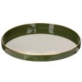Floristik24 Vassoio decorativo verde con bordo dorato, moderno, 30 cm