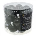 Floristik24 Mini palline di Natale in vetro nero lucido/opaco Ø2,5cm 24p