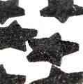 Floristik24 Mini stella glitter nera 2,5 cm 96 pezzi