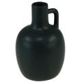 Floristik24 Mini vaso in ceramica nero opaco con manico Ø9cm H14,5cm