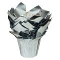 Floristik24 Mini fioriera in confezione regalo argento Ø4,5 cm H7 cm 8 pezzi