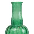 Floristik24 Mini vaso da fiori in vetro verde Ø8,5 cm H15 cm