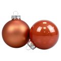 Floristik24 Mini palline di Natale in vetro palline di vetro rosso-marrone Ø4cm 24pz