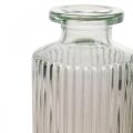 Mini vaso bottiglia decorativa in vetro trasparente marrone retrò Ø5cm H13,5cm