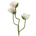 Floristik24 Papavero artificiale, fiore di seta bianco-rosa L55/60/70cm set di 3