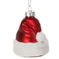 Floristik24 Pallina di Natale a forma di cappello di Babbo Natale in vetro, 8 cm, 6 pezzi