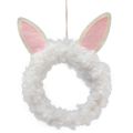 Floristik24 Decorazione pasquale anello decorativo orecchie di coniglio decorazione porta bianca Ø13 cm 4 pezzi
