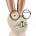 Floristik24 Decorazione pasquale, coniglietto con gli occhiali, decorazione primaverile, coniglietto in metallo, decorazione per la tavola