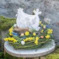 Floristik24 Decorazione pasquale in metallo deco pollo Pasqua bianco 19,5x6,5x18 cm