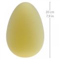Floristik24 Decorazione uovo di Pasqua uovo in plastica giallo chiaro floccato 20cm