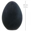 Floristik24 Decorazione uovo di Pasqua uovo di plastica nero floccato 20cm
