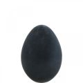 Floristik24 Uovo di Pasqua in plastica decorazione uovo nero floccato 25cm