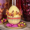 Floristik24 Decorazione uovo di Pasqua uovo in plastica giallo chiaro floccato 25cm