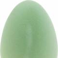 Floristik24 Uovo pasquale verde pastello H25cm decoro pasquale decoro floccato uovo