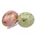 Uovo di Pasqua da appendere decorazione uova rosa, verde, oro 15cm 4pz
