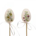 Floristik24 Uova di Pasqua decorazione pasquale in plastica tappi per piante H6cm 12 pezzi