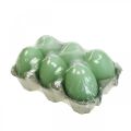 Floristik24 Candele pasquali a forma di uovo, candele a uovo Pasqua verde Ø4,5 cm H6 cm 6 pezzi