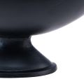 Floristik24 Ciotola ovale base in metallo nero aspetto pressofuso 30x16x14,5 cm