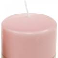 Floristik24 Candela PURE pillar 90/70 candela in cera naturale rosa decorazione sostenibile per candele