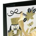Floristik24 Sacchetto regalo Sacco di carta &quot;Merry Christmas&quot; Glitter oro H30cm 2 pezzi