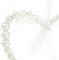 Floristik24 Cuore di perle per appendere bianco 13 cm 4 pezzi