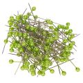 Floristik24 Spilli da fiorista con testa in madreperla verde, versatili, Ø4mm, 40mm, 150 pezzi