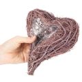 Cuore decorativo in rametti con foglio di alluminio per piante, 20 cm, 2 pezzi | Floristik24.it